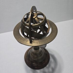 Brass Armilliary Sphere Navigation Globe nautical decor 9"